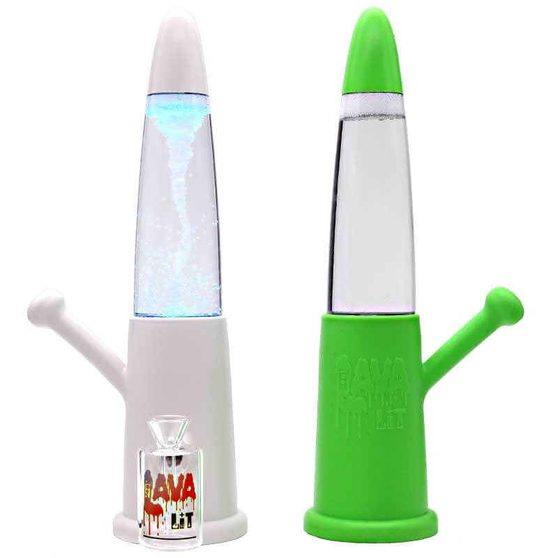 Lava Lit Twisted Toranado 3 In 1 Silicone Waterpipe | 12 inch | Assorted Colors product image